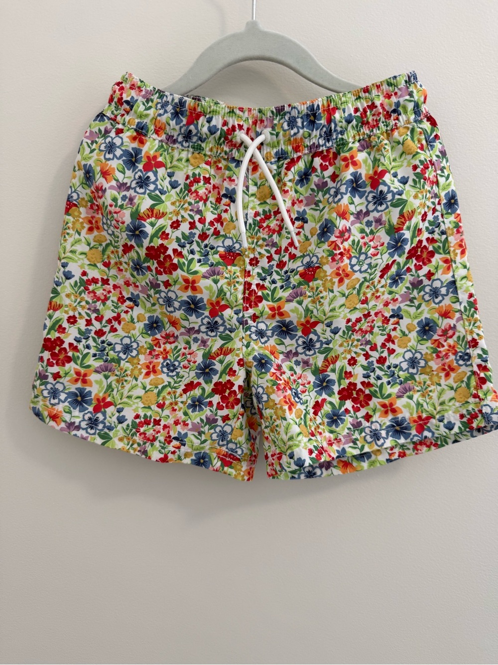 Janie and Jack Kids Floral Swim Trunks - White, Blue, Red, Yellow, Green Size 6